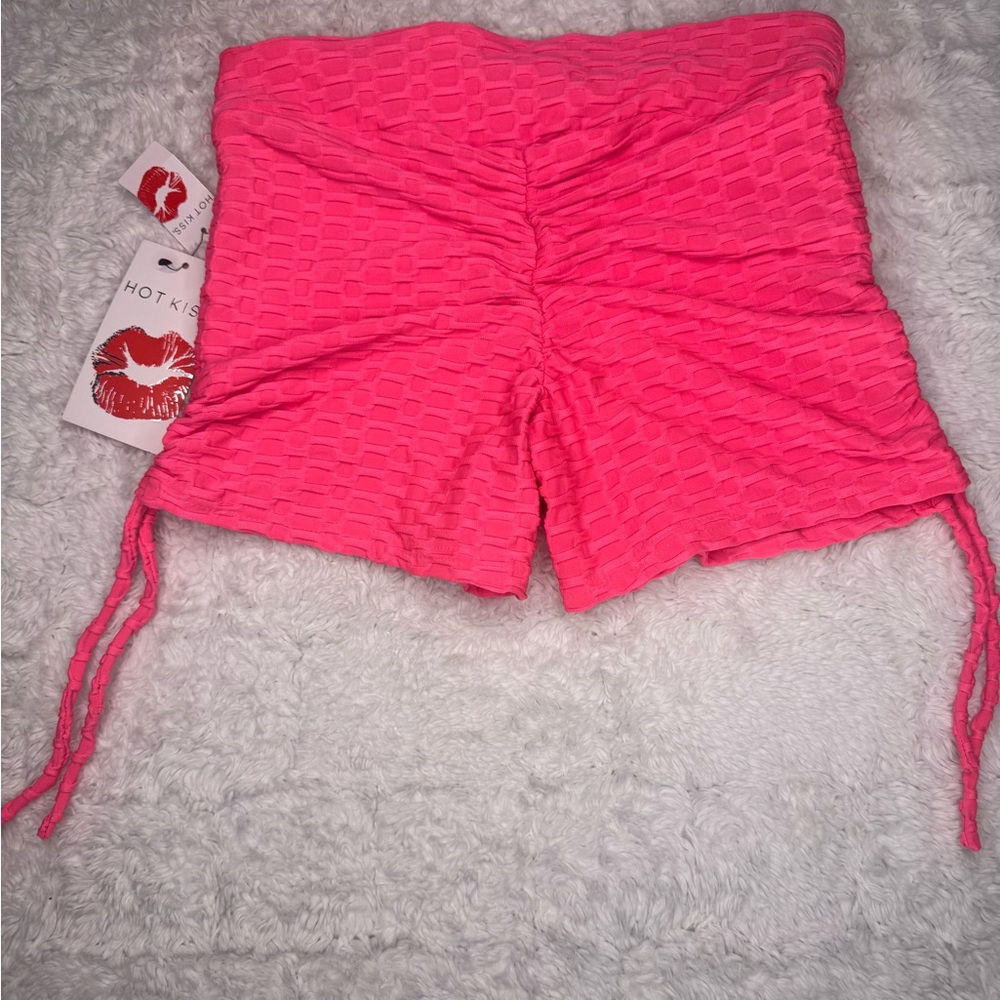 Hot Kiss Women's Bright Pink High Waist Shorts